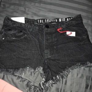 Black Frayed shorts
